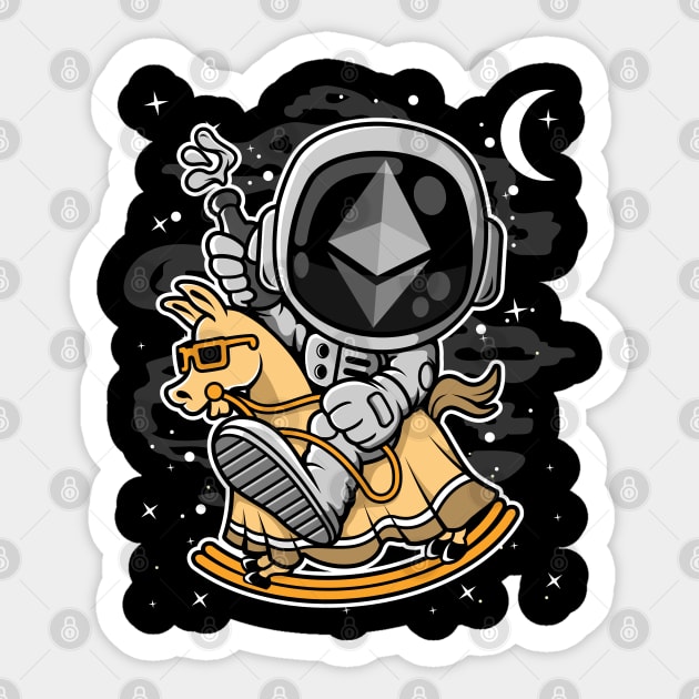 Astronaut Horse Ethereum ETH Coin To The Moon Crypto Token Cryptocurrency Blockchain Wallet Birthday Gift For Men Women Kids Sticker by Thingking About